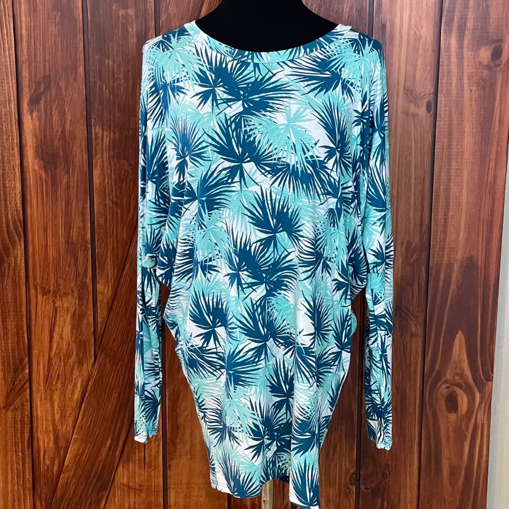 NWT Amelia James Dolman Style Palm Leaves Blouse